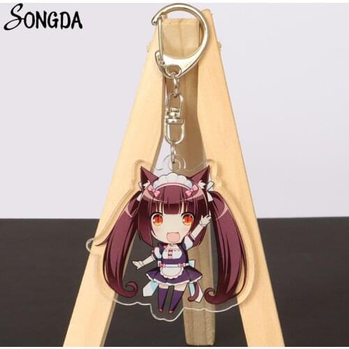PARADE Nekopara Keychain Anime Figure Vanilla Chocola La Soleil Sexy Girl Acrylic Key Chains for Men and Women Backpacks Keyring