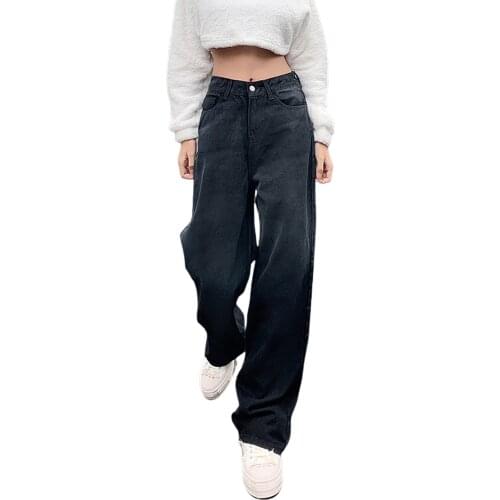 Women High Waist Jeans Lady Girls Straight Loose Pants Tie Dye Casual Wide Leg Pants Loose Pencil Denim Trousers Streetwear