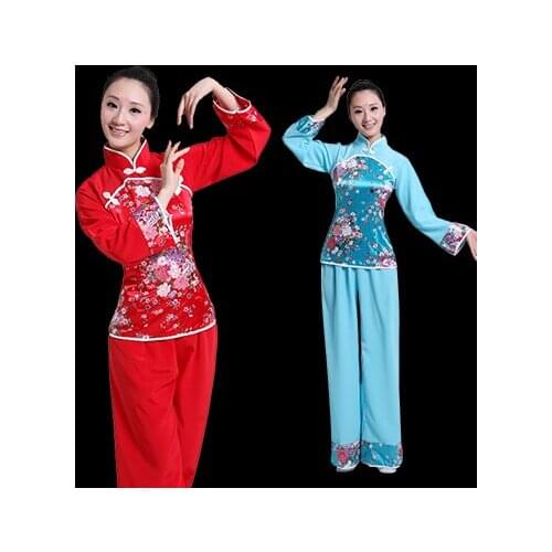 Chinese Classical Dance Costumes Yangko Dance for Women Chinese Folk Dance Costumes Female Chinese Fan Dance Costume Waist 89