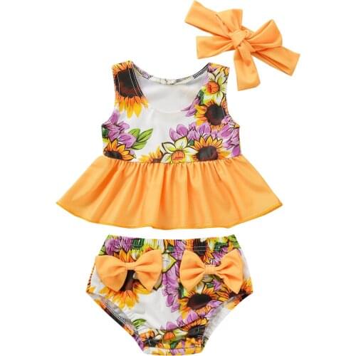 Summer Toddler Kids Baby Girl Floral Bowknot Two-piece Swimwear Beach Bathing Swimsuit Baby Swimwear For Girls Praia Infantil