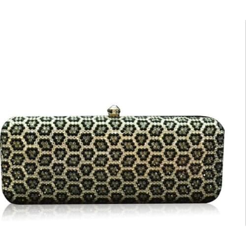 Leopard Design Female Prom Purse Bridal Shoulder Bag Bridal Wedding Box Clutch Bags Rhinestone Wedding Party Clutch Evening Bags