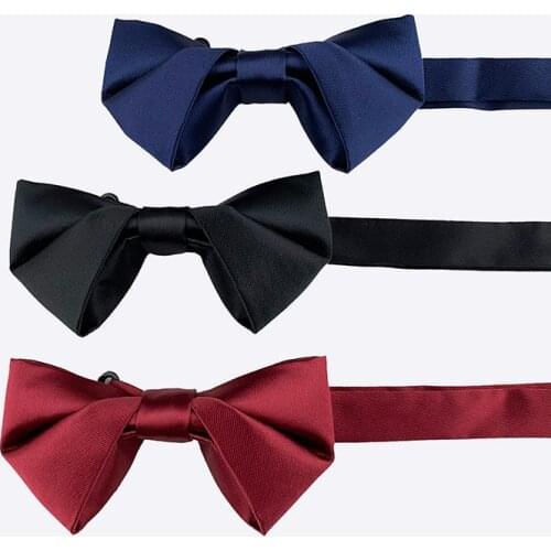 Linbaiway Adult Men Bowtie Necktie Women Shirt Solid Color Bow Ties for Men Butterfly Cravat Formal Dress Wedding Adjustable Tie