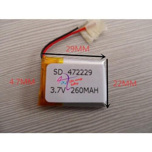 Best battery brand 3.7V polymer lithium battery 472229 260MAH MP4 MP5 GPS MP3 Bluetooth small toys