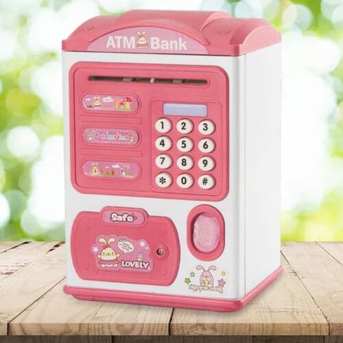 Small Electric Fingerprint Piggy Bank Money Coin Saving Banks Safe Boxes