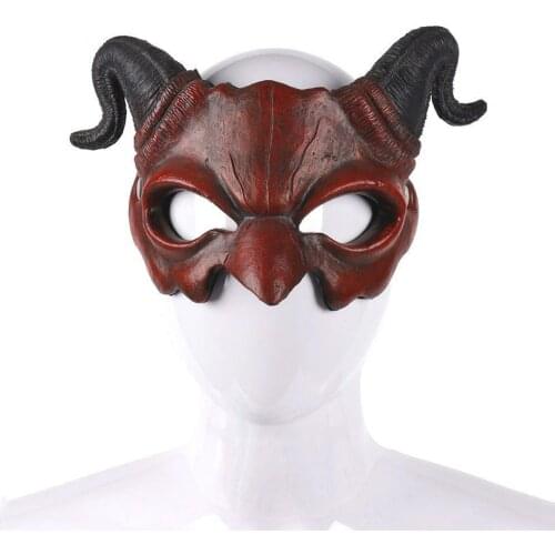 Halloween party Cosplay mask Shofar Demon Mask PU Mask British Style Carnival Party Halloween Party Stage Performance Mask