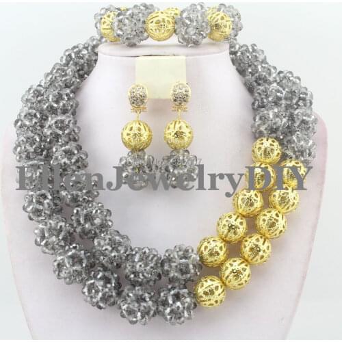 Nigerian Wedding African Crystal Balls Jewelry Sets African Beads Jewelry Sets W8183