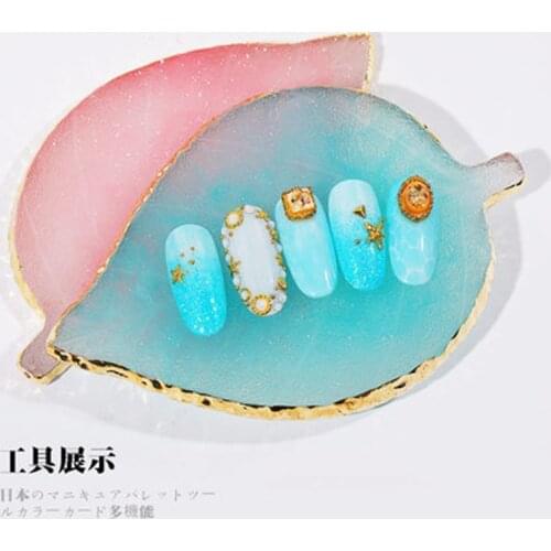 Nail Art Leaf-shape Color Palette Resin Agate Pieces Nail Art Painted Palette Nail Pieces Display Board Accessories Tools 1 Psc