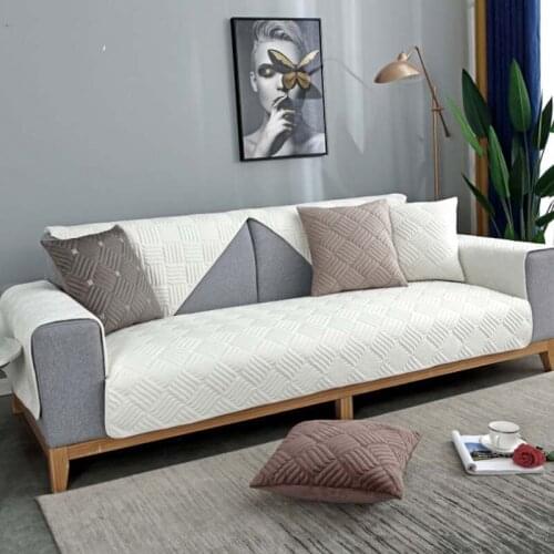Plush Sofa Covers for Living Room Non-slip Sofa Cushion Couch Cover Modern Minimalist Corner Slipcover Sofa Towel Seat Pad