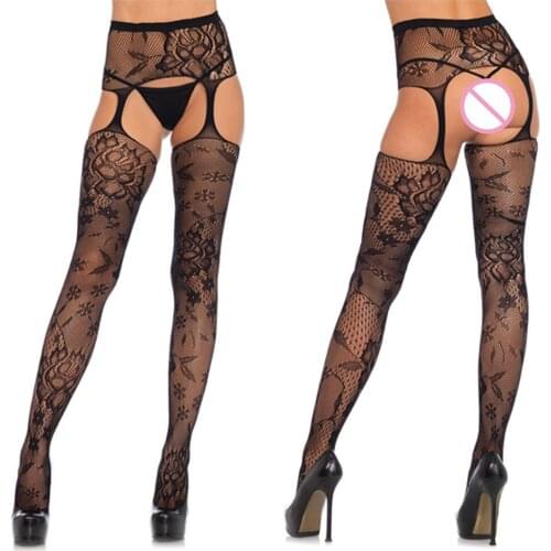 Porn Sexy Suspender Pantthose Women Fishnet Stockings Lingerie Hot Underwear Exotic Mesh Tight Bridal Pantyhose Teddies Mujer