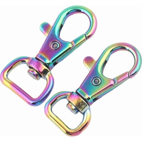 Rainbow Swivel Clasps Snap Hook Lobster Claw Clasp Key chain Base Lanyards Keys Clips Bag Strap Webbing Clip 6 PCS 10 mm/13 mm