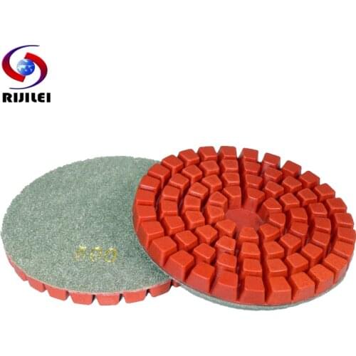 RIJILEI 10 PCS/Lot 4Inch Concrete Floor Polishing Pad Resin Bond Renew Diamond Polishing Pads For Granite Marble Grinding Disc