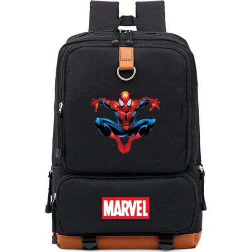 MARVEL SPIDERMAN Backpack Water Repellen Nylon Student School Bag Men Material Escolar Mochila Laptop Bag Large Capacity