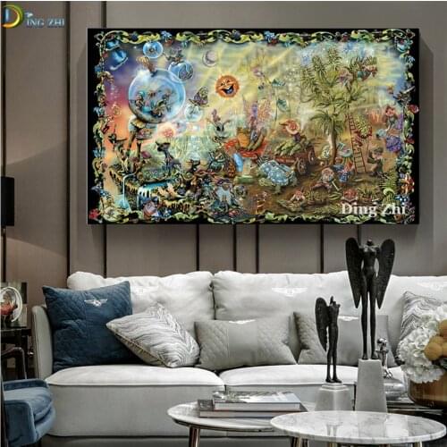 Fairies Magic Mushrooms Psychedelic Abstract 5D Diy Diamond Painting Cross Stitch Art Wall Decor Mosaic Full Square Round Drill