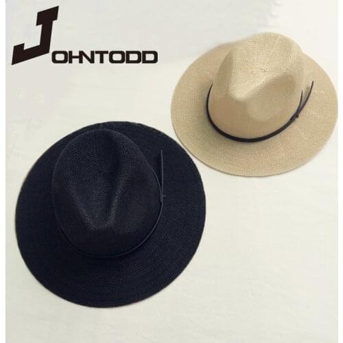 2020 Breathable Panama Straw Hat Mens Sun Hat Ladies Summer Beach Sunscreen Sun Hat Chapeau Cool Jazz Trilby Hat Straw Hat