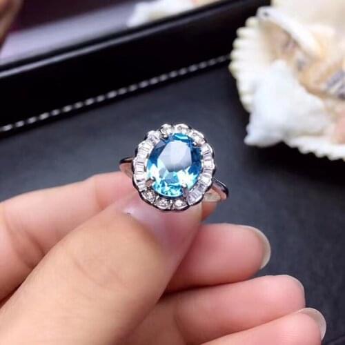 Bride Hot Sale Wedding Rings Exquisite Oval Zircon Classic Jewelry 925 Silver Adjustable Size Ring For Women Engagement Birthday