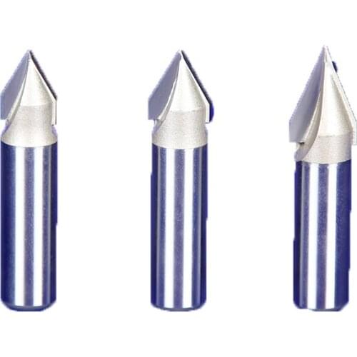 6.35/12.7mm Shank V-shaped Beveled Milling Cutter 3D Router Bits for Trimming Machine 45 60 Degree Slotting Milling Cutter