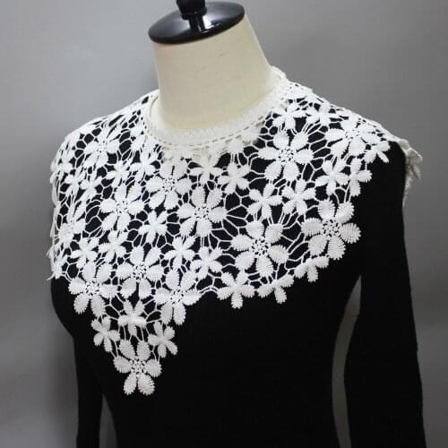 Vintage Adult Fake Collar Lace Floral False Collars Half Shirt Necklace Shawl Wrap Blouse Tops Female Detachable Collar