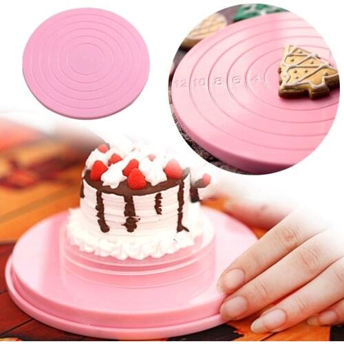 DIY Cake Rotary Table Mini Plastic Fondant Cake Turntable Revolving Platform Round Cookie Stand Rotating Home Kitchen Accessory