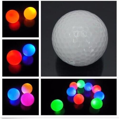 High quality 2021 Light-up Flashing Night Light Glowing Fluorescence Golf Balls Golfing night light Gold Ball