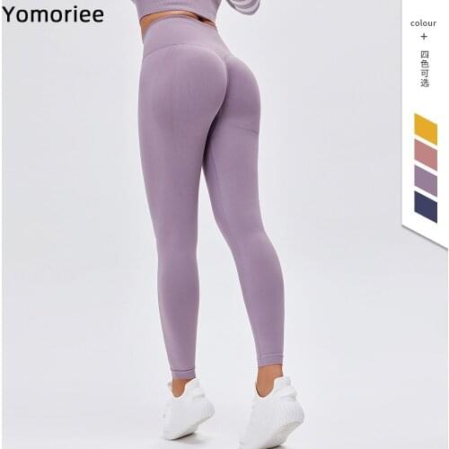 Women Yoga Pants High Waist Beauty Sports Tights Seamless Quick Dry Gym Workout Solid Color Fitness Training Leggings Running
