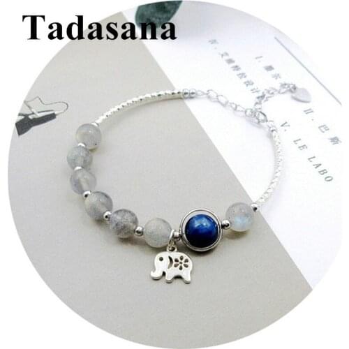 Kyanite Stone Women Bracelet Moonstone Natural Stone Bracelet Pokemon Elephant Pendant Femme 2019 Wholesale Lots Bulk