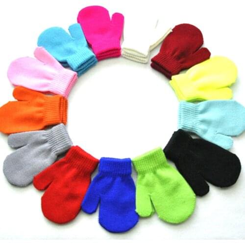 1-4 year old kindergarten childrens winter cold-proof and warm gloves, cute childrens bags, woolen gloves