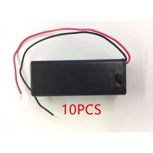 10PCS Black 1 AA Battery Holder Box Case With Switch New 1 AA 2A Battery Holder Box Case With Switch