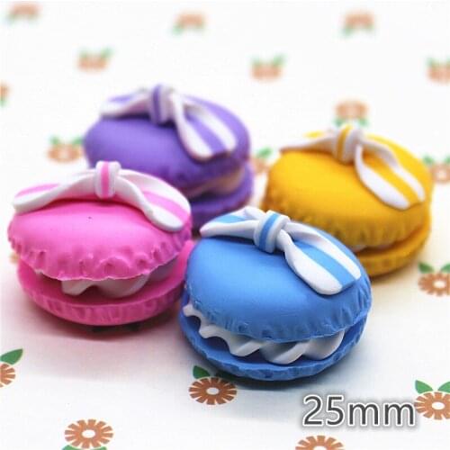 10PCS polymer clay hand made Macarons dessert Flatback Cabochon Miniature Food Art Supply Decoden Charm Craft