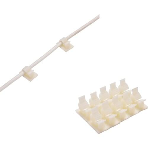 10Pcs/lot 10mm Self Adhesive White Cable Winder Fixed Clip Car Line Clip Cord Cable Wire Clear Up Clips Holder Clamps