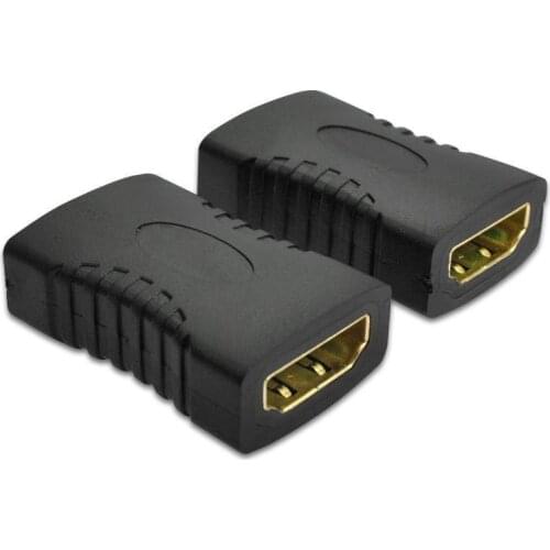 2 Pcs Black Adapter Female to Female Connector Extender Cord Extension Adapter Converter 1080P Audio Video Cable Accessories