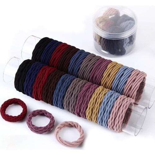 20pcs Boxed High Elastic Seamless Durable Head Rope Hairs Rope Rubber Band Hair Ring Women Girls Simple Basic Elastic Hair Bands