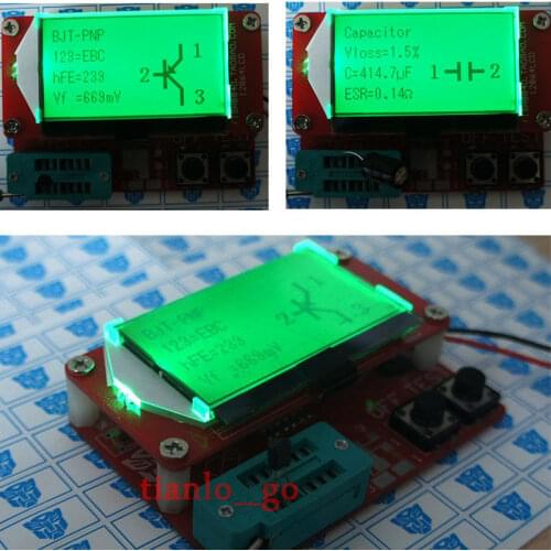 2016 Digital Combo ESR Meter Mega328 Transistor Tester Diode Triode Capacitance MOS/PNP/NPN Digital 12864 lCD meter