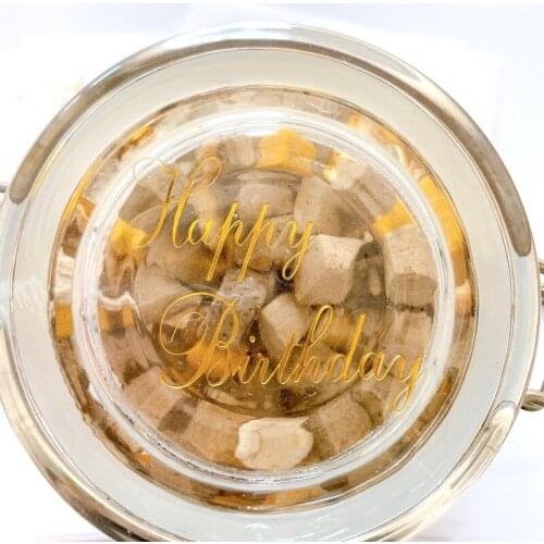 600pcs Transparent Happy Birthday Label Sticker Circular Sealing Label Sticker PVC Transparent DIY Label Diameter 30mm