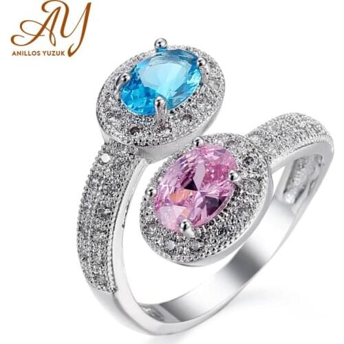 Anillos Yuzuk Top Quality 925 Sterling Silver Finger Rings Crystal Aquamarine Propose Wedding Anniversary Women Gift Jewelry