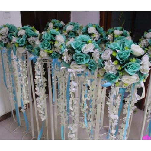 Free Shipping Upscale Wedding Road Cited Flowers Roman Column Ball Decoration Props Opening Celebration Sets many Color