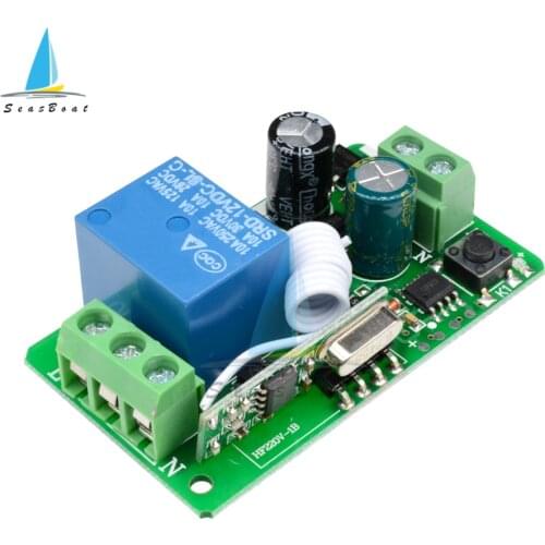 AC 220V 10A 1 Ch 1 Channel 315MHz 433MHz Wireless RF Remote Control Transmitter Receiver Relay Switch Moduel for Smart Home