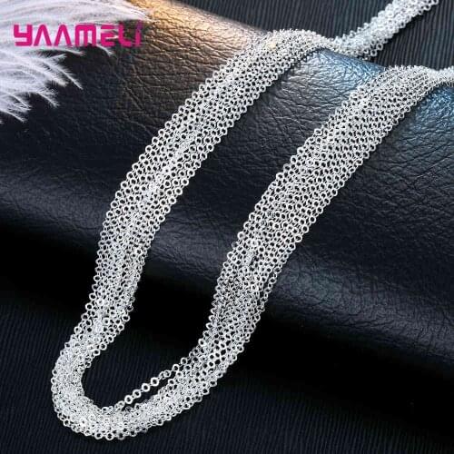 Fashion Necklace Chain Trendy 925 Sterling Silver Jewelry DIY Accessory Long Necklaces Chains Free Shipping