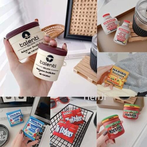 For AirPods 2 3 Pro Cute 3D Blue Fruit Fudge Earphone Case Charge Box Soft Wireless Bluetooth Earphone Protection Cover Funda