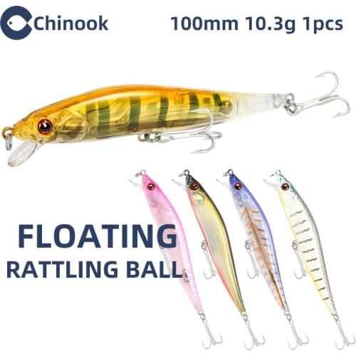 Chinook Floating Lure Minnow Fishing Lure 100MM 10.3G fish wobbler tackle crankbait artificial hard bait swimbait Depth0-1.5m