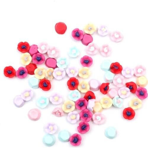 100Pcs Resin Flowers For Nail Art Rhinestones Decorations Crafts Flatback Cabochon Embellishments For Scrapbooking Accessories