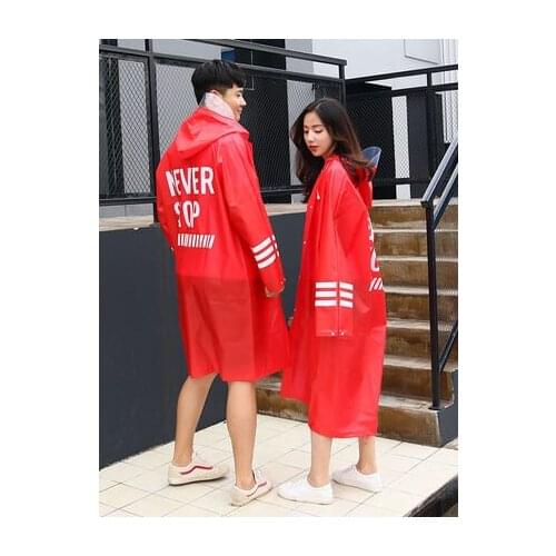 [TB15]Fashion travel transparent men and women portable adult hiking raincoat jacket tide brand long section full body rainstorm