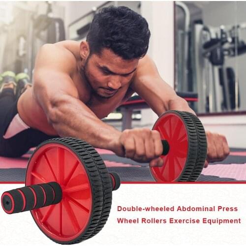 Double-wheeled Abdominal Press Wheel Rollers No Noise for Home Gym Exercise Fitness Equipment Trainer Body Shape