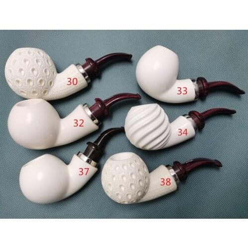 FBK.D0042 Finest Block Turkey Meerschaum Pipe reverse calabash pipe by master Fikri Baki - Sepiolite pipe Hand Carved