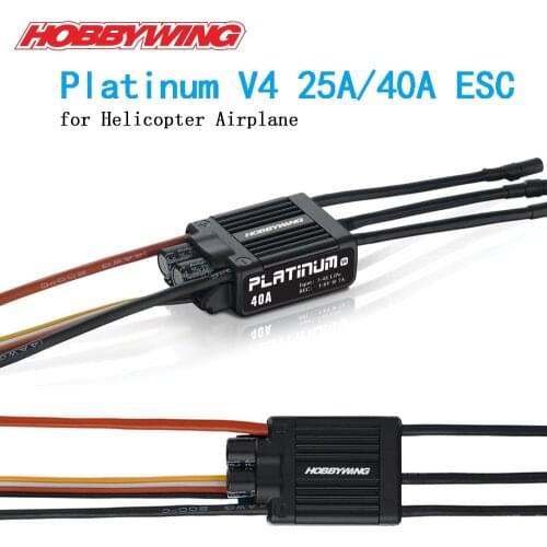 Hobbywing PLATINUM 25A 40A V4 ESC BEC for RC Align T-rex 250 300 Helicopter Airplane