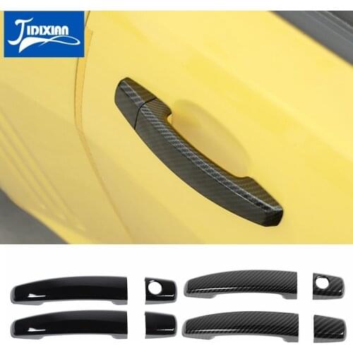 JIDIXIAN Car Door Handle Decoration Shell Cover Stickers for Chevrolet Camaro 2010 2011 2012 2013 2014 2015 Exterior Accessories