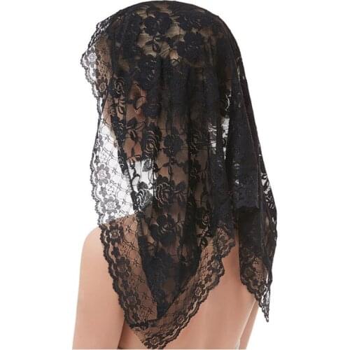 Short Wedding Veil Black Lace Bridal Veils for Flower Girls Bride Marriage Wedding Accessories 2021