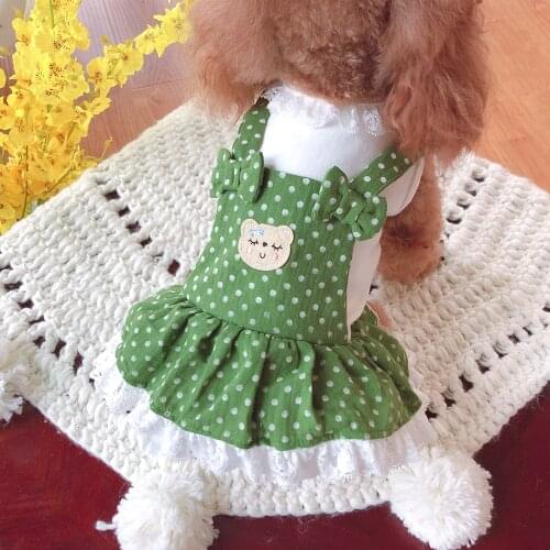 Lovely Bear cowboy Blue dog costume Sexy Girl Boy Summer Pet Dress Vest Coat Skirt For Puppy Little Small Animal Cat Accessories