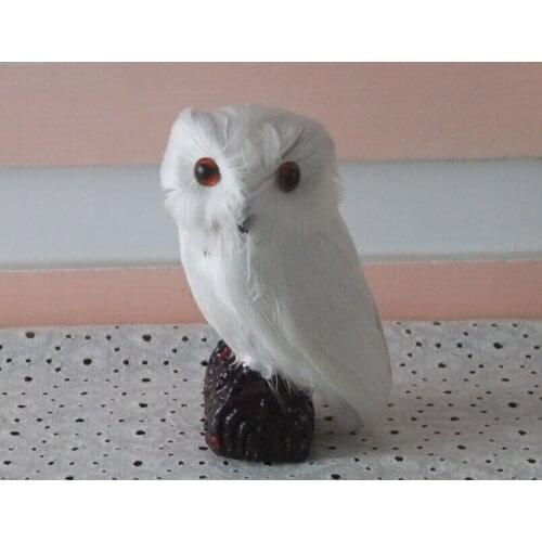 Small simulation white owl toy polyethylene & fur owl model gift about 7*7*12cm135