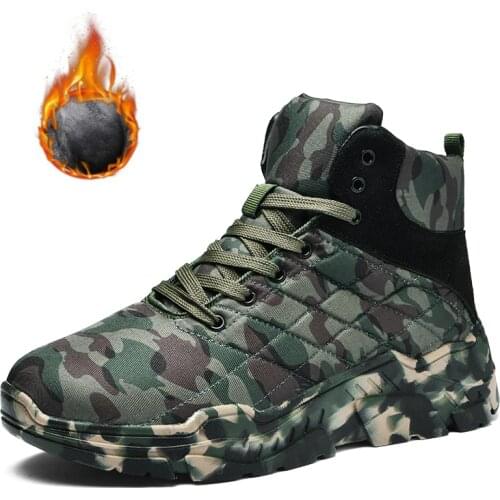 2019 Autumn New And Winter Martin Boots Men Non-slip Lace-Up Mens Shoes Plush Warm Fashion Casual Snow BootsRubber Male Boots