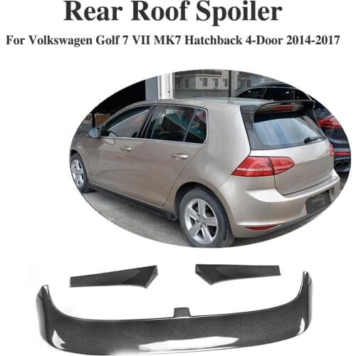Carbon Fiber Rear Trunk Window Lip Spoiler Sticker for Volkswagen VW Golf 7 VII MK7 4-Door Standard 2014-2017 3PCS/Set